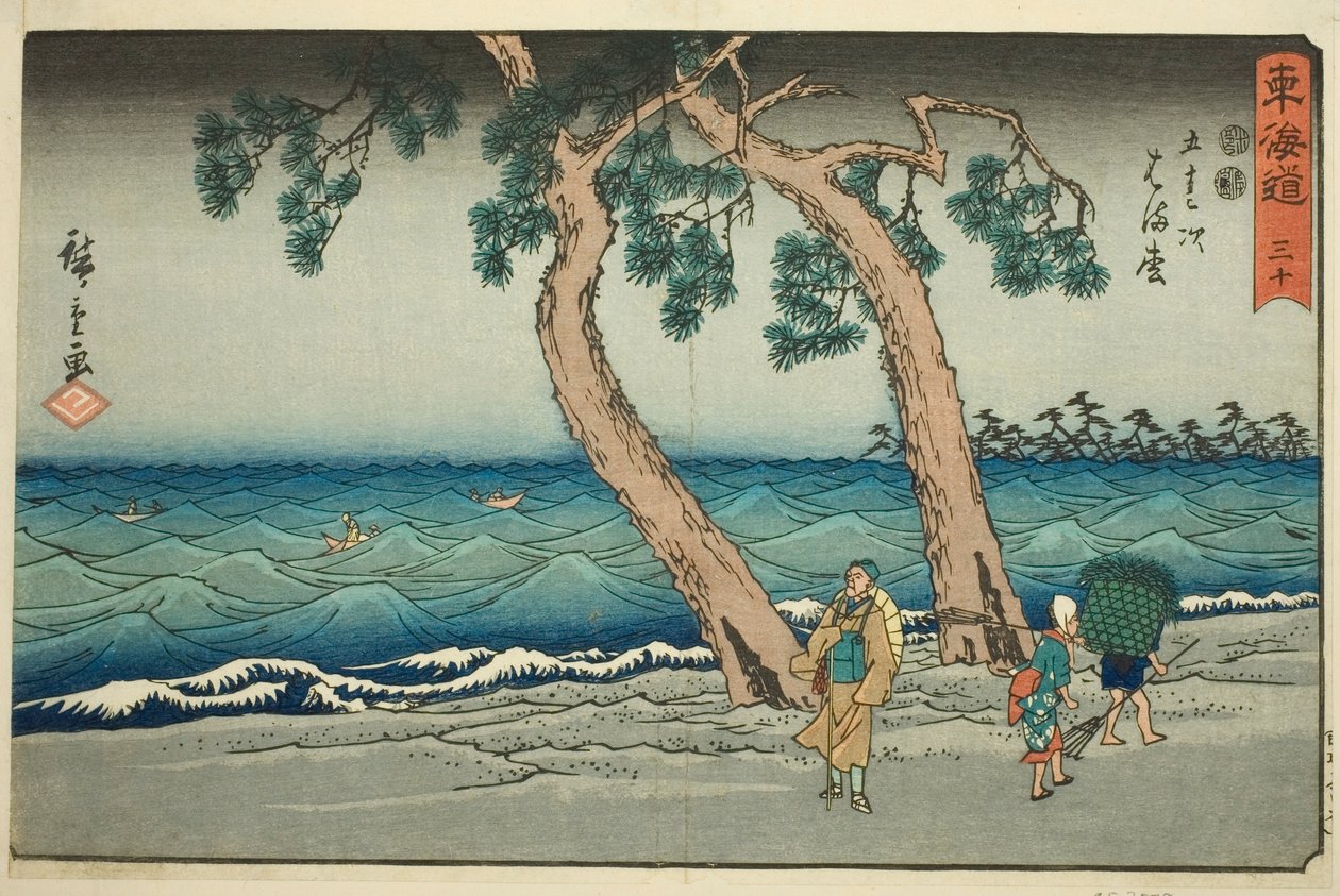 Hamamatsu - Nej. 30, fra serien "Fifty-three Stations of the Tokaido (Tokaido gojusan tsugi)," også kendt som Reisho Tokaido af Utagawa Hiroshige