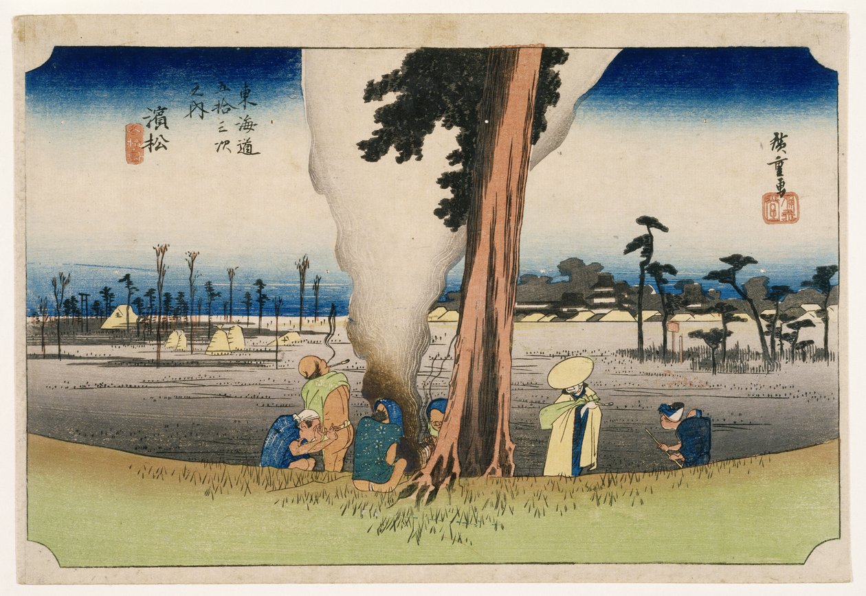 Hamamatsu, fra 53 stationer på Tokaido Highway, ca. 1834 (træblok farvetryk) af Utagawa Hiroshige