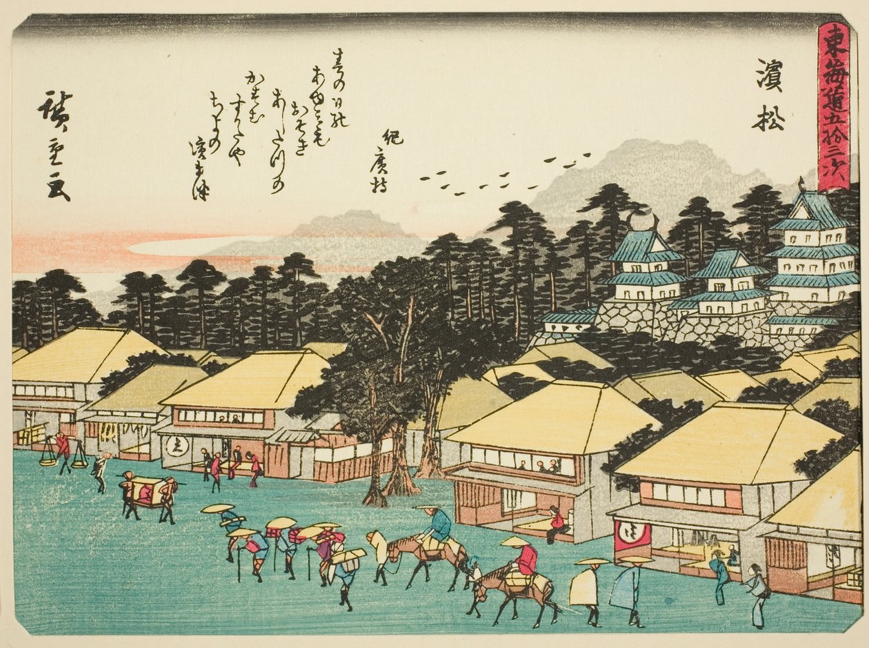 Hamamatsu, fra seriens "Fifty-tre S tachi lyde af te urban grad (bygrad ved siden af ​​hovedbjerget)," Tilladt bygrad) af Utagawa Hiroshige