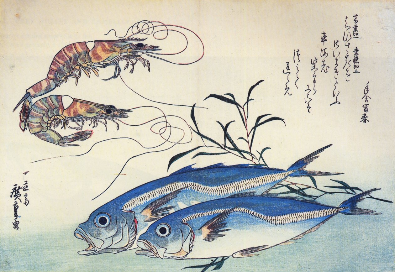 Hiroshige Hestemakrel og rejer af Utagawa Hiroshige