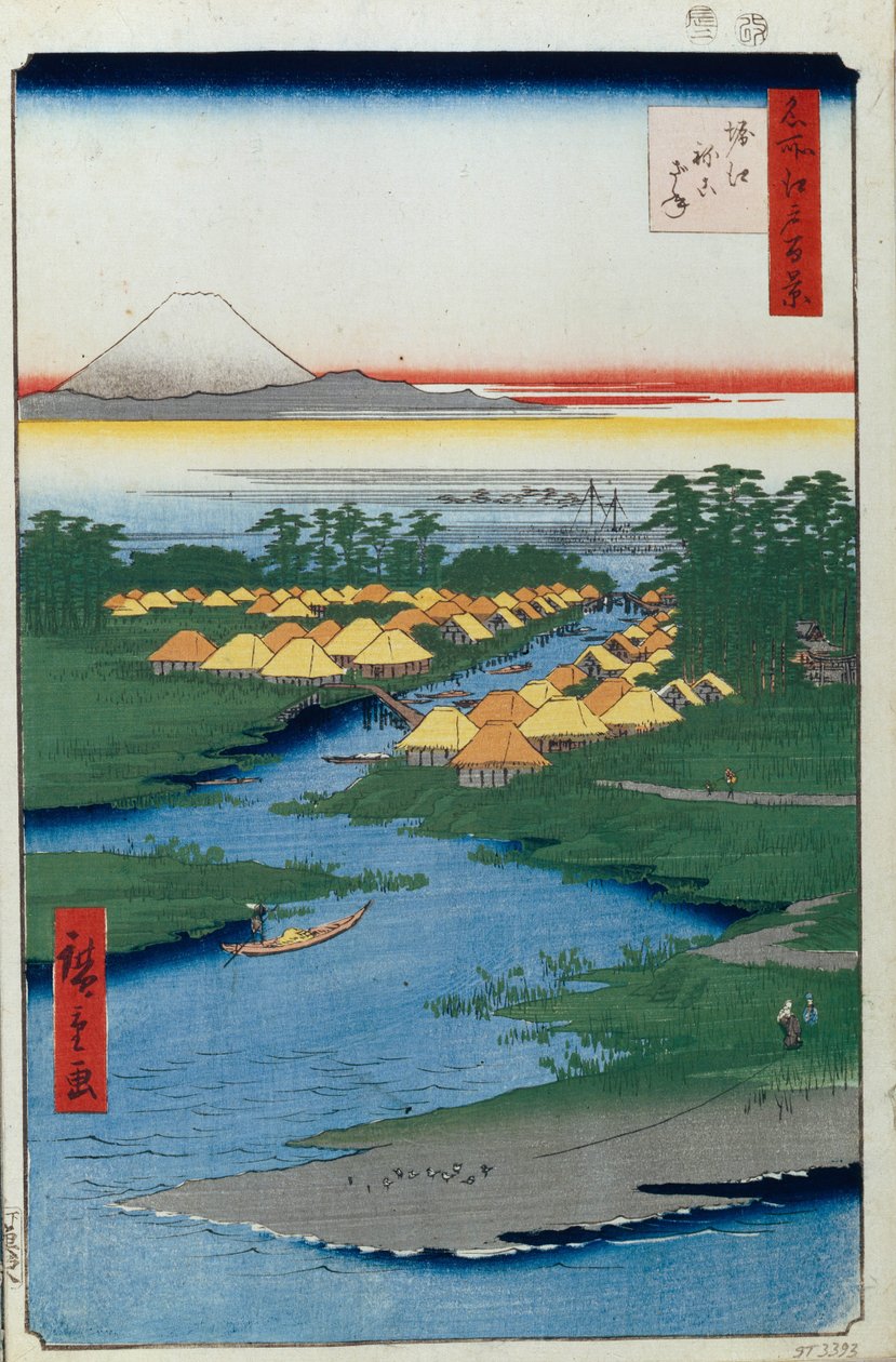 Horie og Nekozane Hundrede berømte udsigter over Edo, 1856-1858 af Utagawa Hiroshige