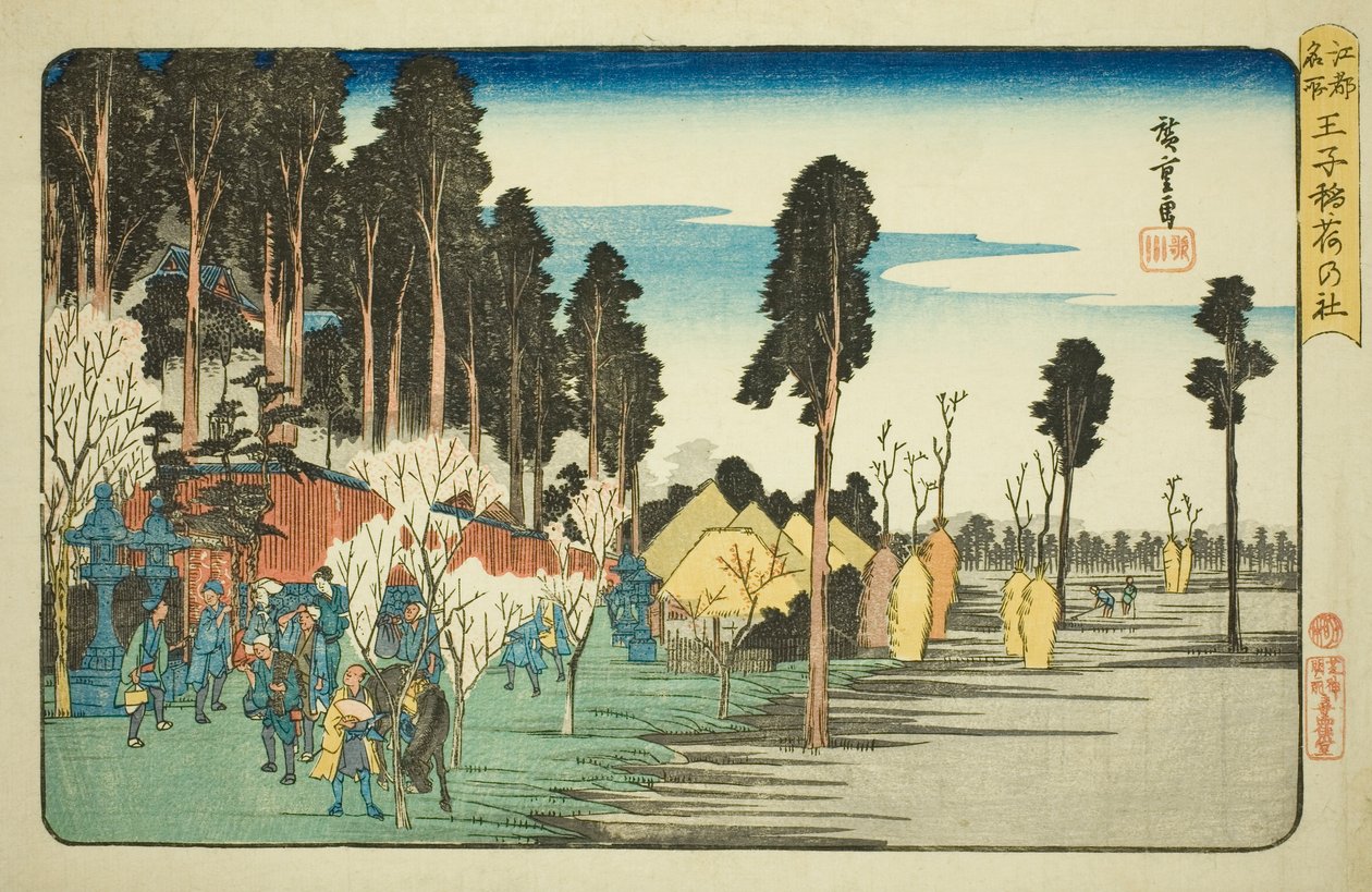 Inari Shine at Uncle (onkel Inari no Yashiro), fra seriens "fa net s pa s member Edo (ting berømt sted)" af Utagawa Hiroshige