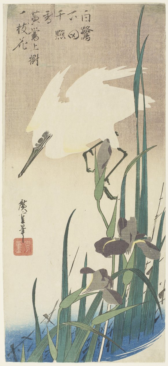 Iriser og hejre, 1832-1834 af Utagawa Hiroshige