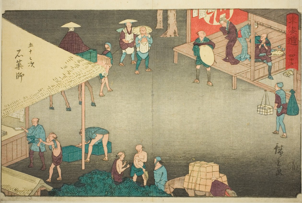 Ishi Yakushi-af. 45, fra seriens "fifty-tre s tachi sound s of the urban degree (urban degree main mountain next)" af Utagawa Hiroshige