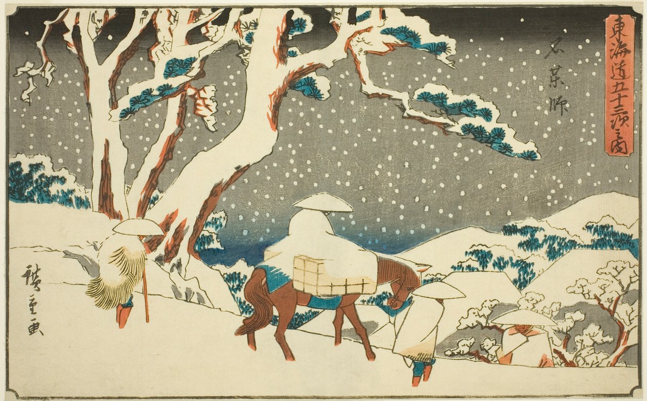 Ishiyakushi, fra seriens "fifty-three S tachi sounds of the urbanity (urban grad af hovedbjerget nedenfor)," af Utagawa Hiroshige