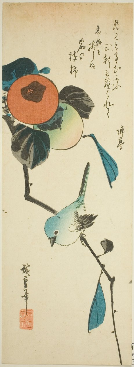 Japanske hvide øjne og persimmons af Utagawa Hiroshige