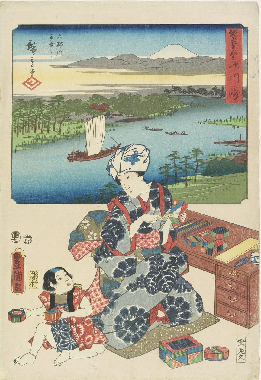 Kawasaki, juli 1854 af Utagawa Hiroshige