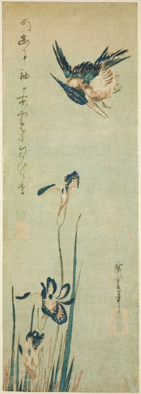 Isfugl og iris af Utagawa Hiroshige