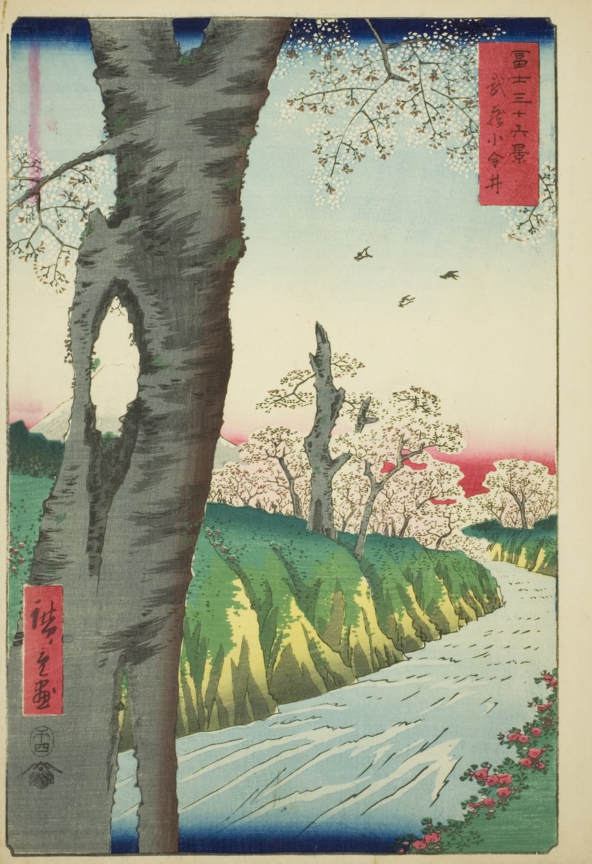 Koganei i Musashi-provinsen (Musashi Koganei), fra serien "Seksogtredive udsigter over Mount Fuji (Fuji sanjurokkei)" af Utagawa Hiroshige