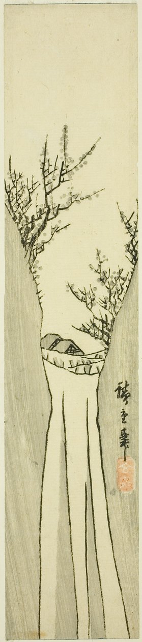 Landskab med vandfald af Utagawa Hiroshige