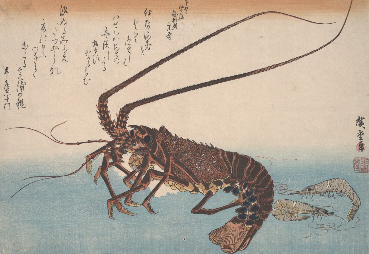 Hummer og rejer, ca.1832 af Utagawa Hiroshige