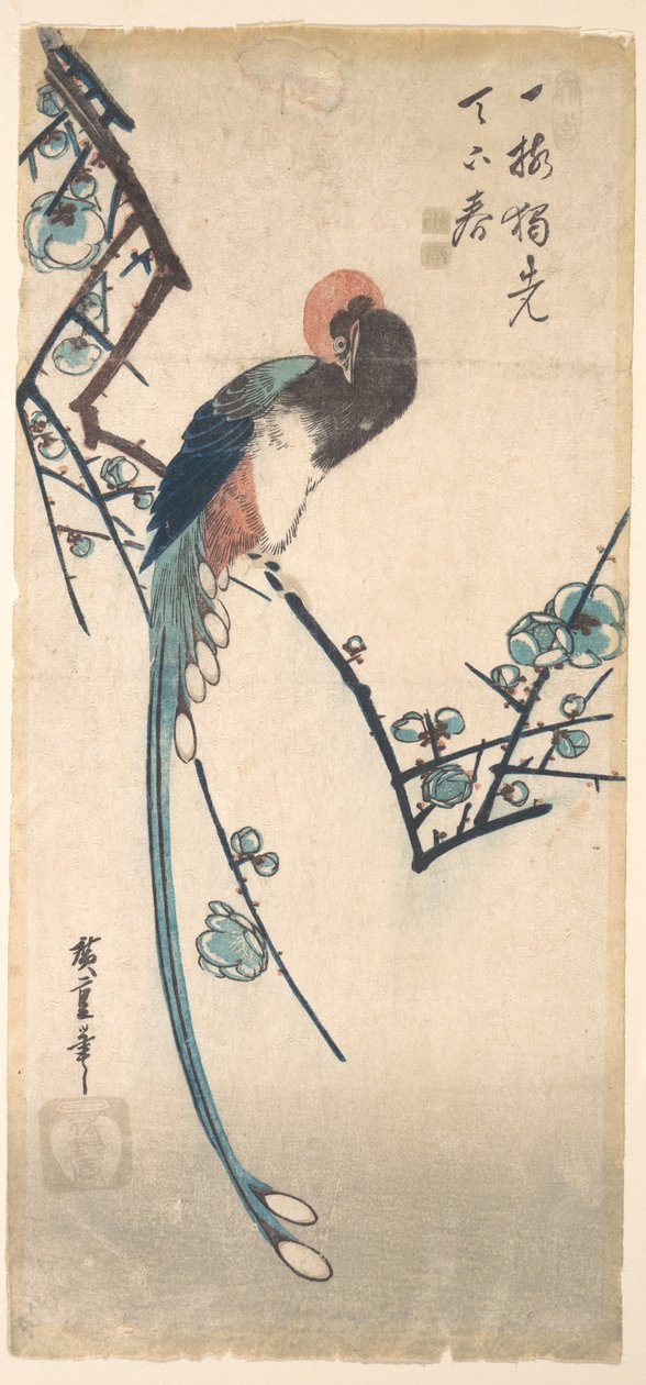Langhalet fugl af Utagawa Hiroshige