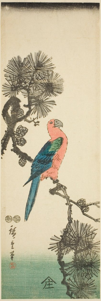 Ara på fyrregren af Utagawa Hiroshige