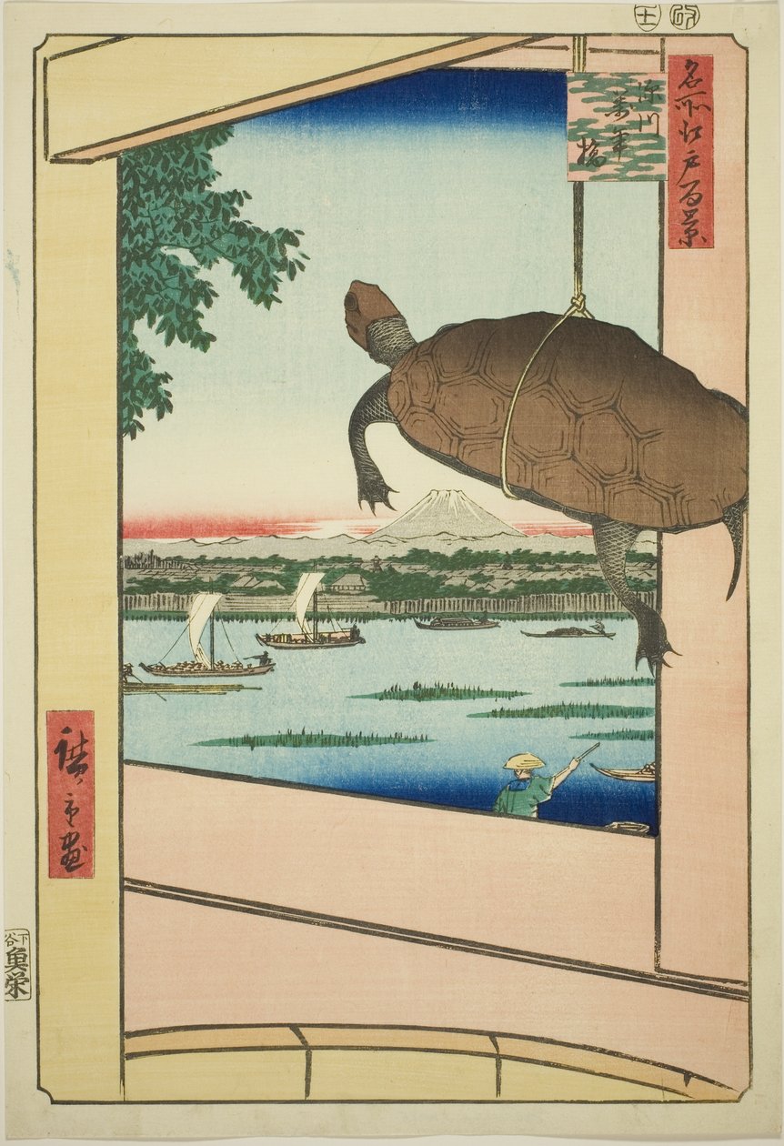 Manen Bridge, Fukagawa (Fukagawa Manenbashi), fra serien ” af Utagawa Hiroshige