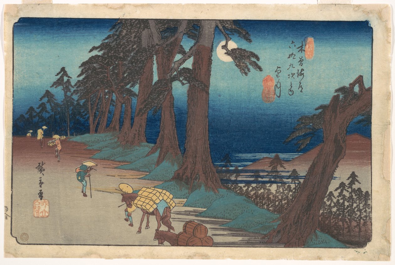 Mochizuki-stationen af Utagawa Hiroshige
