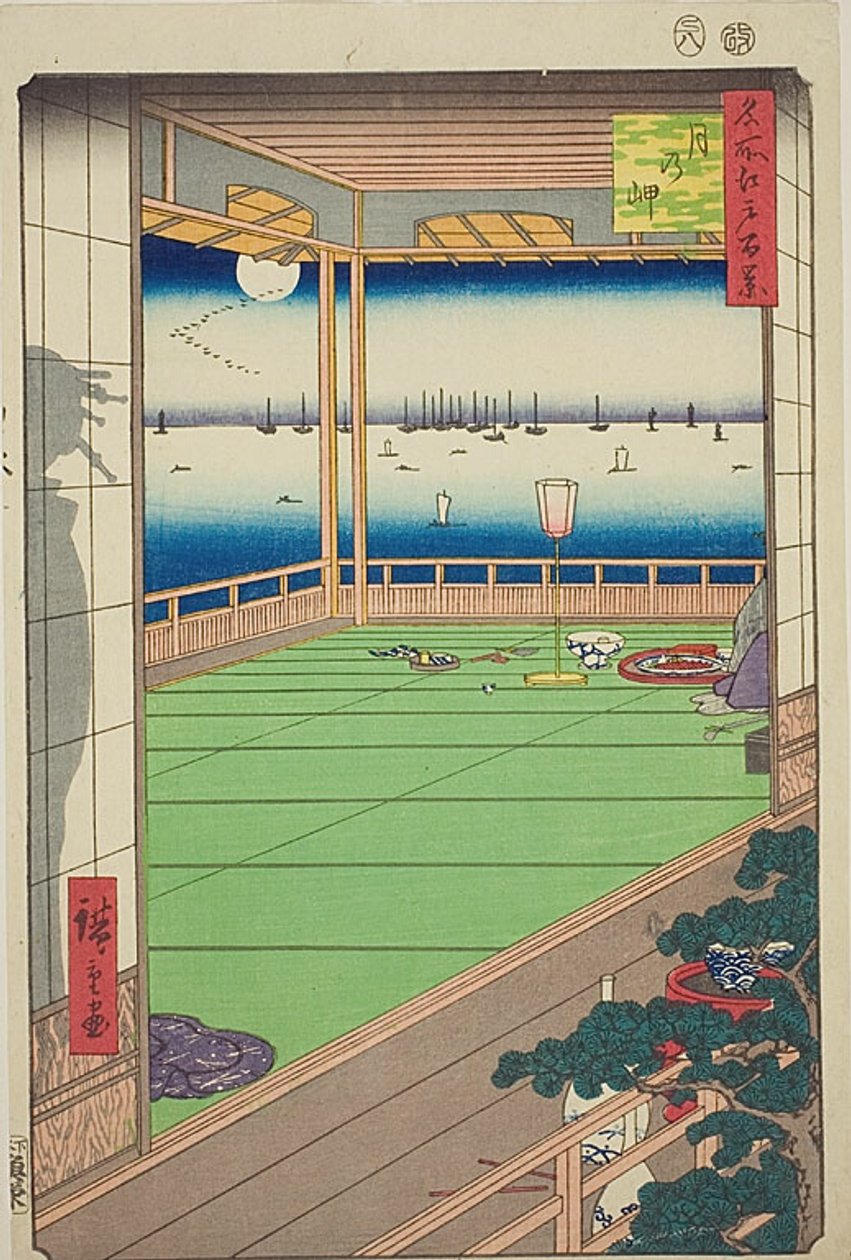 Moon-Viewing Point (Tsuki no misaki), nr. 82 fra serien "One Hundred Famous Views of Edo (Meisho Edo hyakkei)" af Utagawa Hiroshige