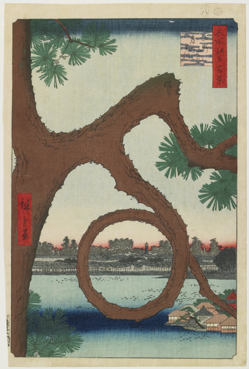 Moon Pine, Ueno Temple Precincts, august 1857 af Utagawa Hiroshige