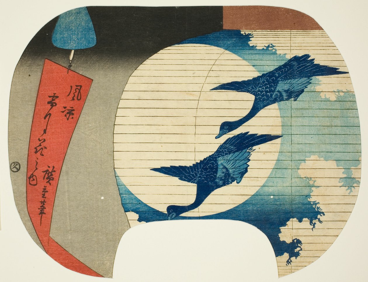 Moon, fra serien "Snow, Moon, and Flower in a Cool Breeze (Furyo setsugekka no uchi)" af Utagawa Hiroshige