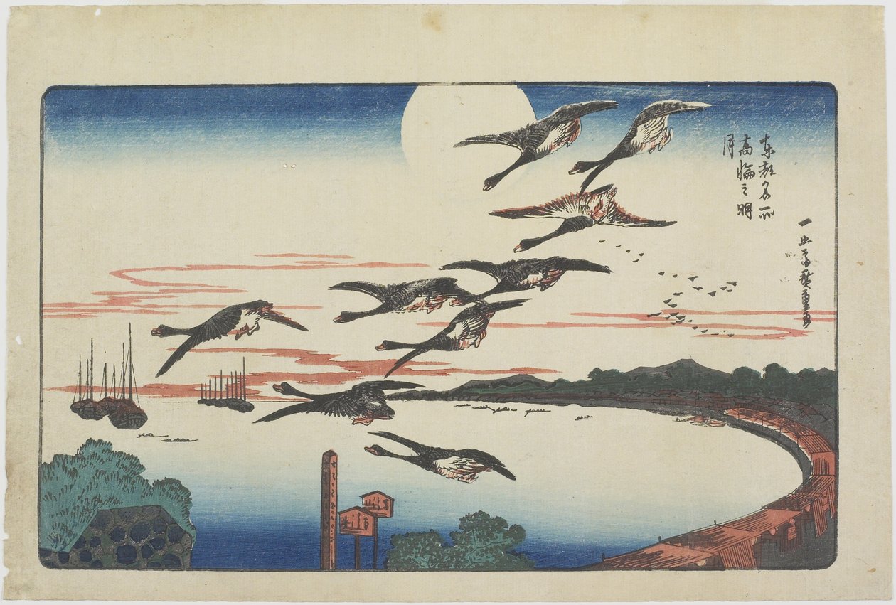Måneskin ved Takanawa, ca. 1831 af Utagawa Hiroshige