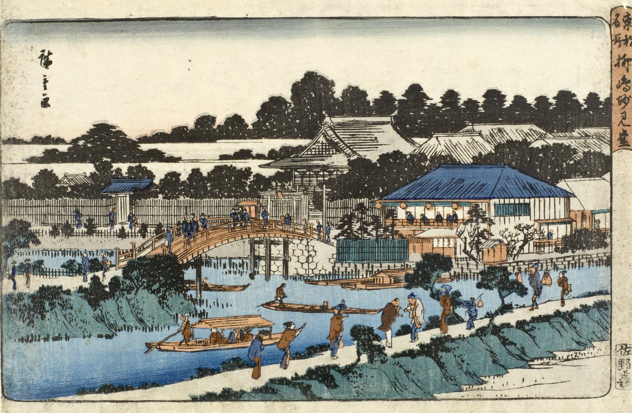 Myōkendō-hallen, Yanagishima af Utagawa Hiroshige