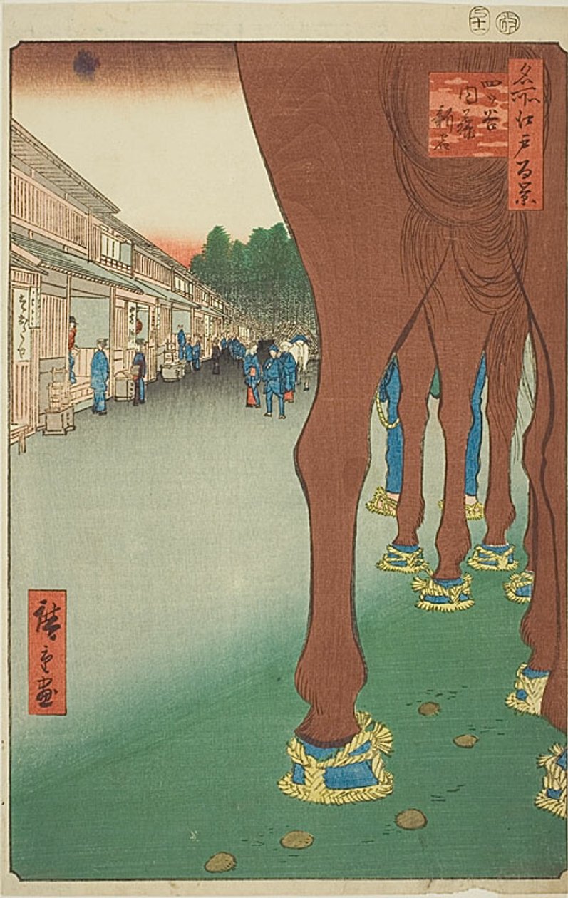 Naito Shinjuku ved Yotsuya (Yotsuya Naito Shinjuku), nr. 86 fra serien "One Hundred Famous Views of Edo (Meisho Edo hyakkei)" af Utagawa Hiroshige