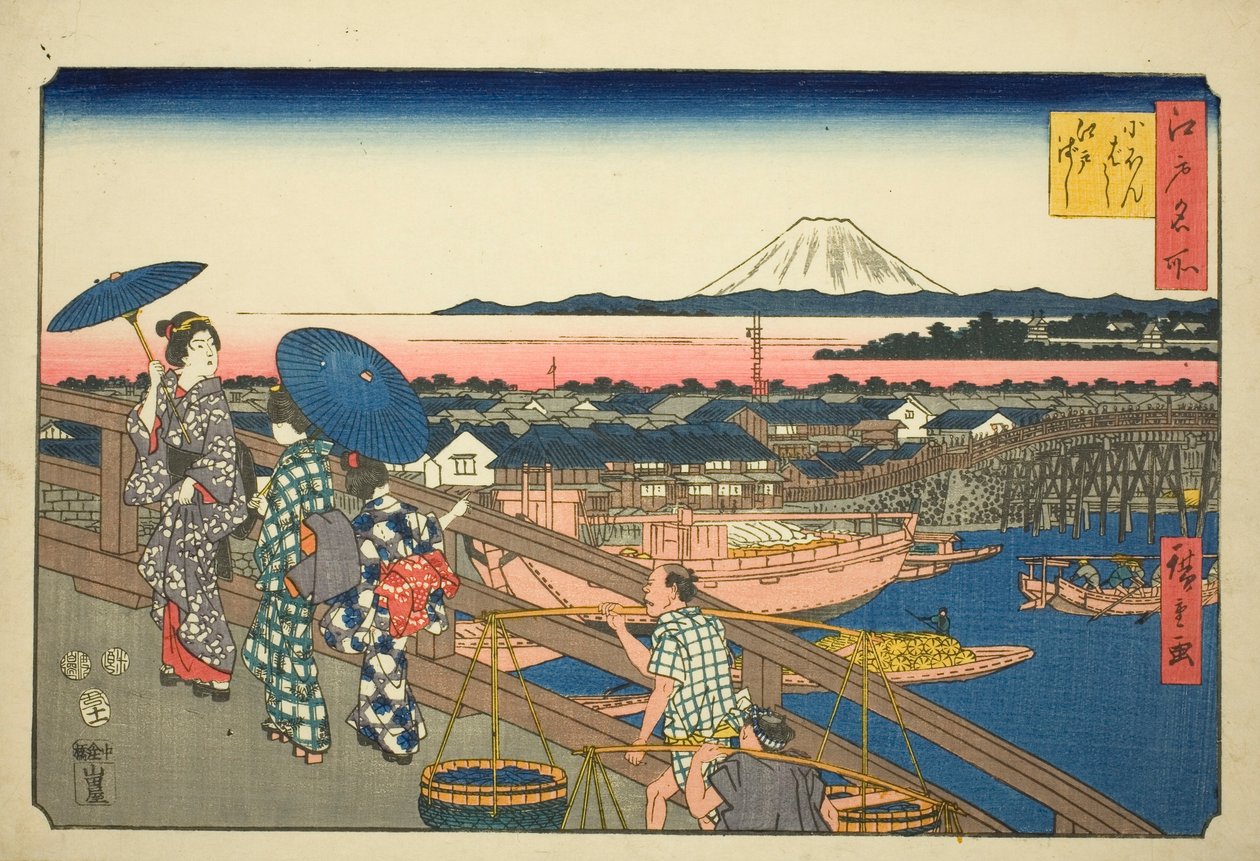 Japan B Ridge og Edo B Ridge (Nihonbashi Edobashi), fra Teseries af Utagawa Hiroshige