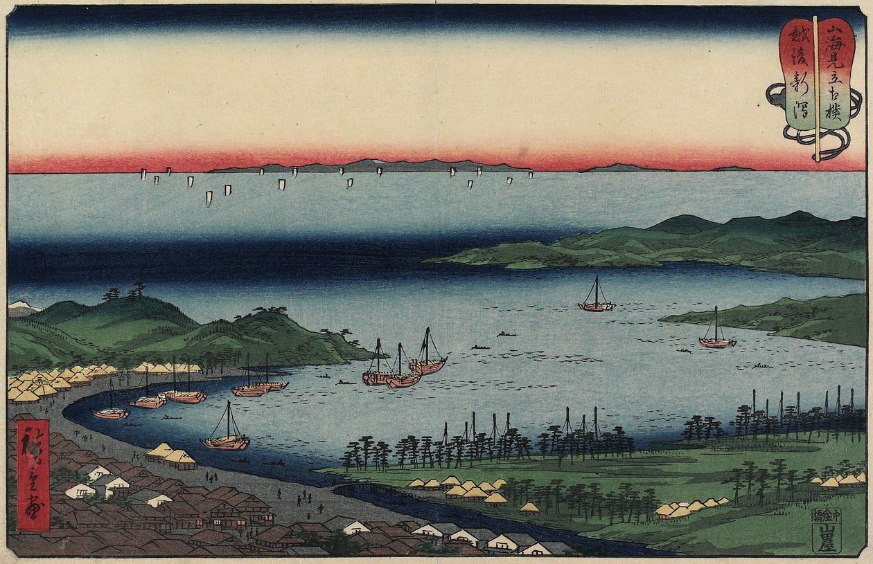 Niigata i Echigo-provinsen, august 1858 af Utagawa Hiroshige