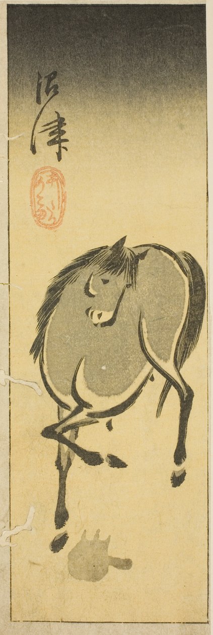 Numazu, sektion af ark nr. 3 fra serien "Cutout Pictures of the Tokaido (Tokaido harimaze zue)" af Utagawa Hiroshige