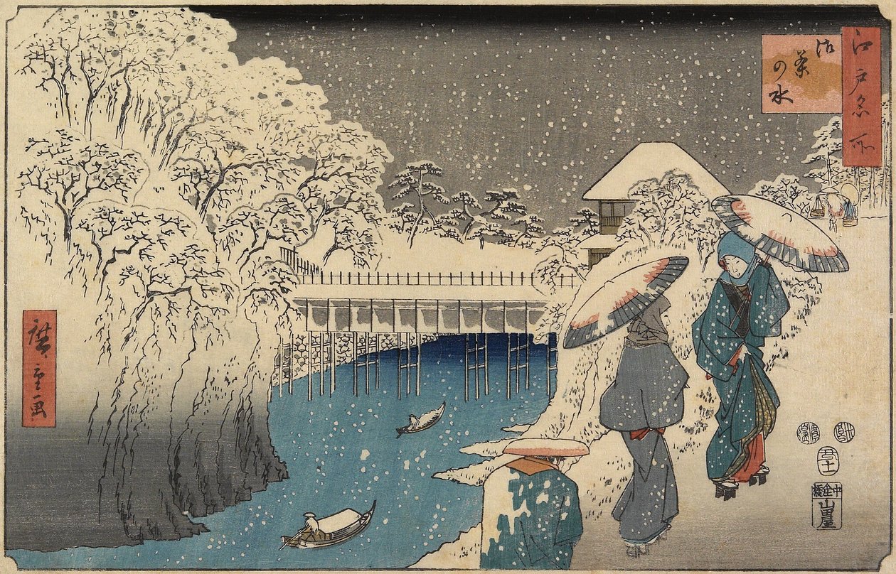 Ochanomizu, februar 1853 af Utagawa Hiroshige