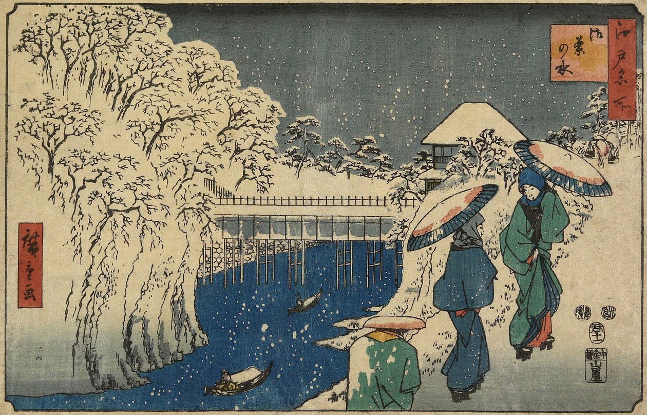 Ochanomizu, februar 1853 af Utagawa Hiroshige