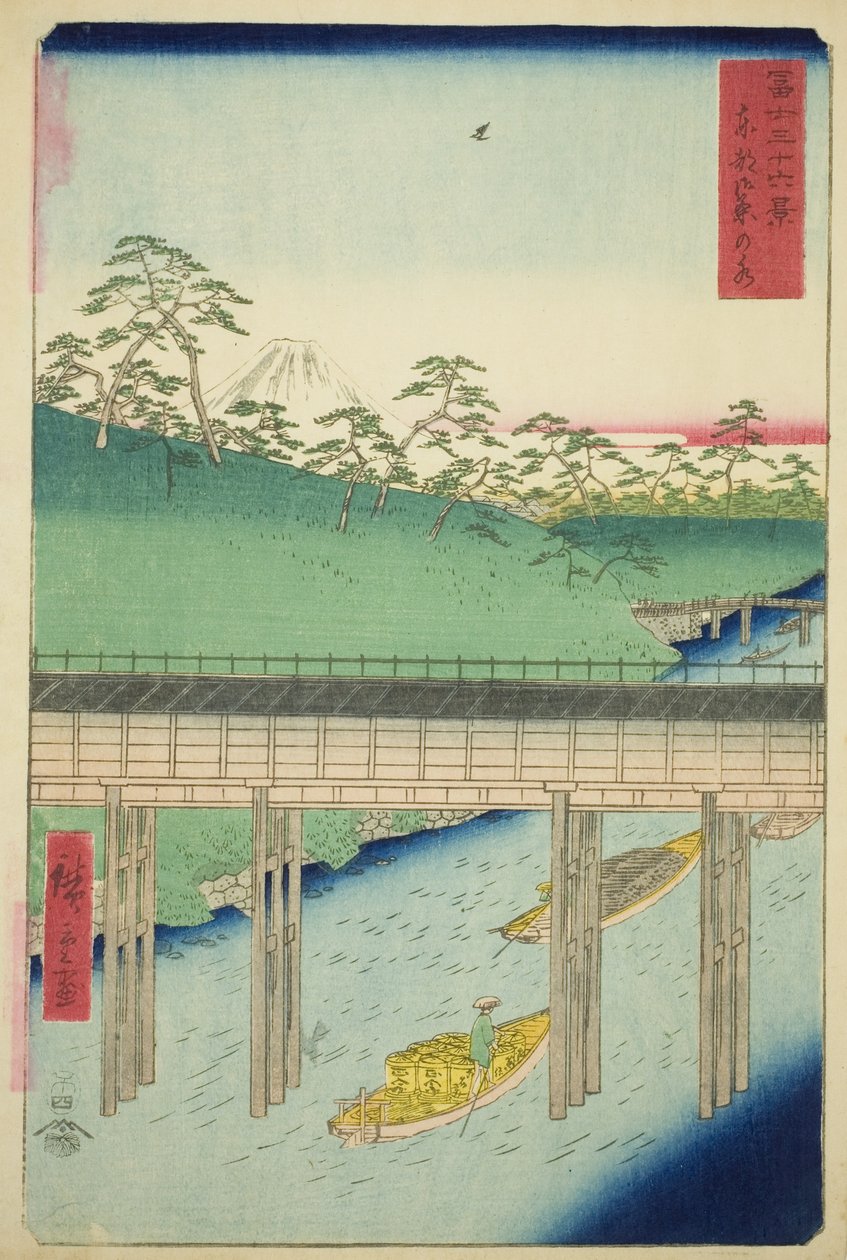Ochanomizu i den østlige hovedstad (Toto Ochanomizu), fra serien "Seksogtredive udsigter over Mount Fuji (Fuji sanjurokkei)" af Utagawa Hiroshige