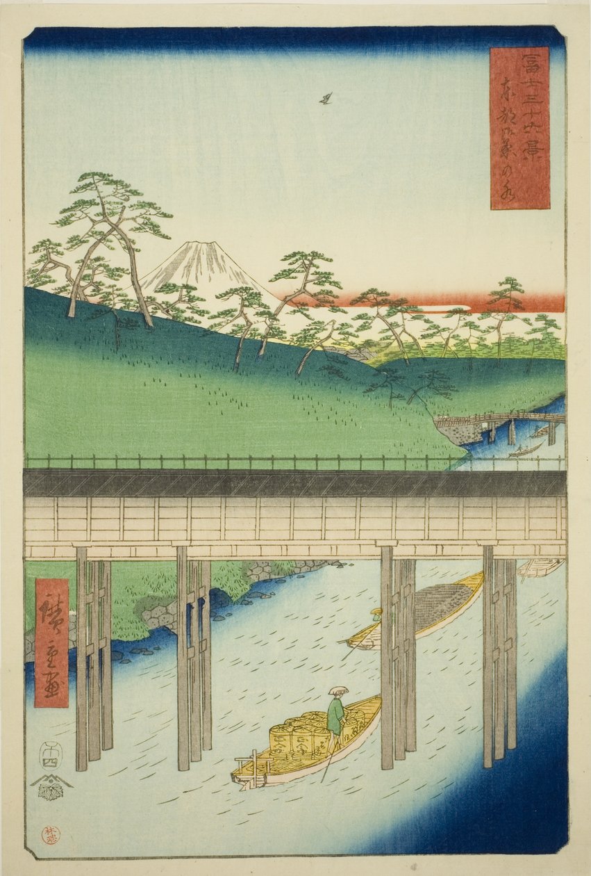 Ochanomizu i den østlige hovedstad (Toto Ochanomizu), fra serien "Seksogtredive udsigter over Mount Fuji (Fuji sanjurokkei)" af Utagawa Hiroshige
