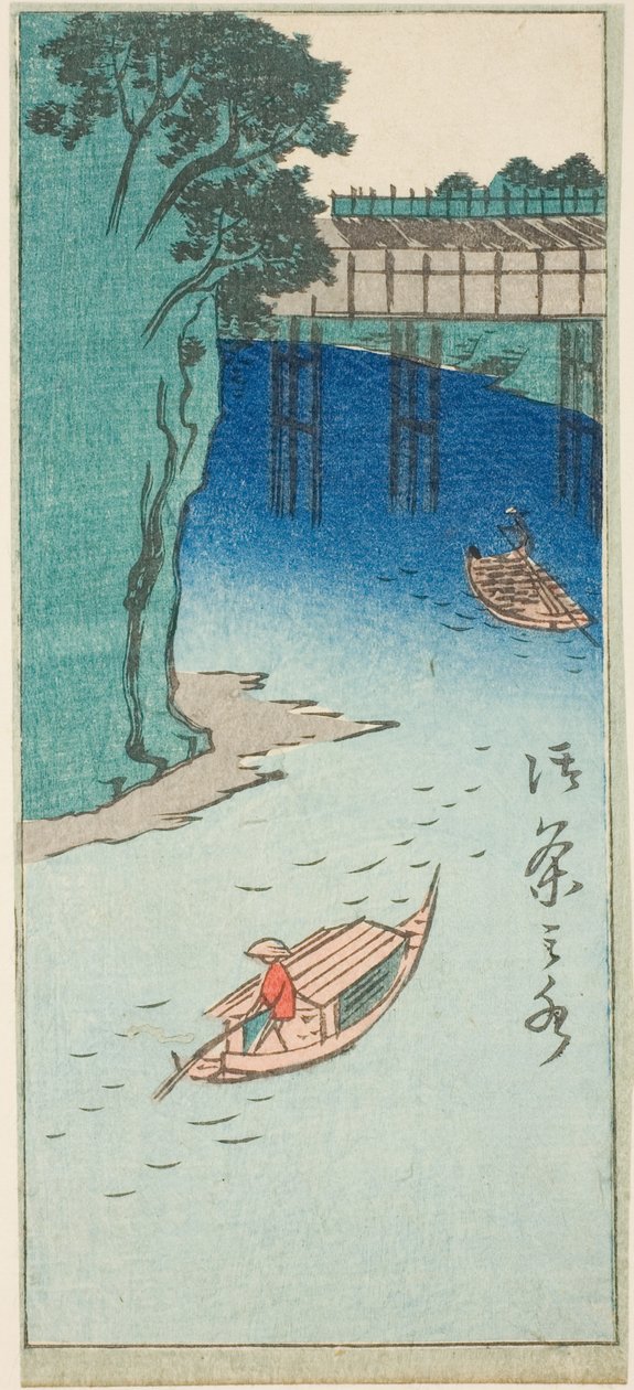 Ochanomizu, sektion af et ark fra serien "Udklippede billeder af berømte steder i Edo (Edo meisho harimaze zue)" af Utagawa Hiroshige