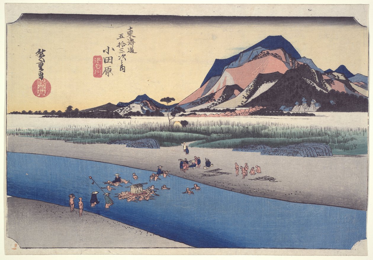 Odawara Ferry, fra serien Fifty-three Stations of the T?kaid? af Utagawa Hiroshige
