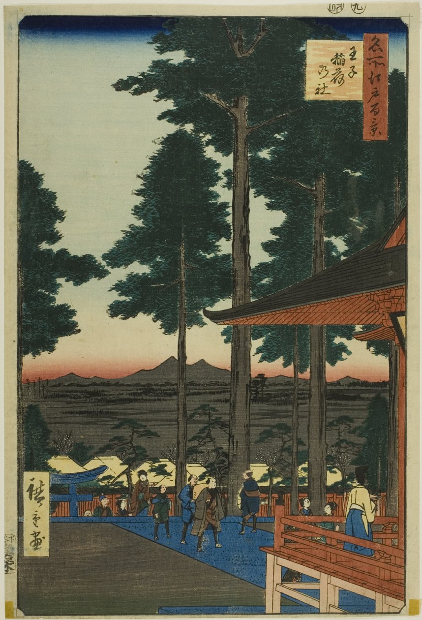 Oji Inari Shrine (Oji Inari no yashiro), fra serien "One Hundred Famous Views of Edo (Meisho Edo hyakkei)" af Utagawa Hiroshige