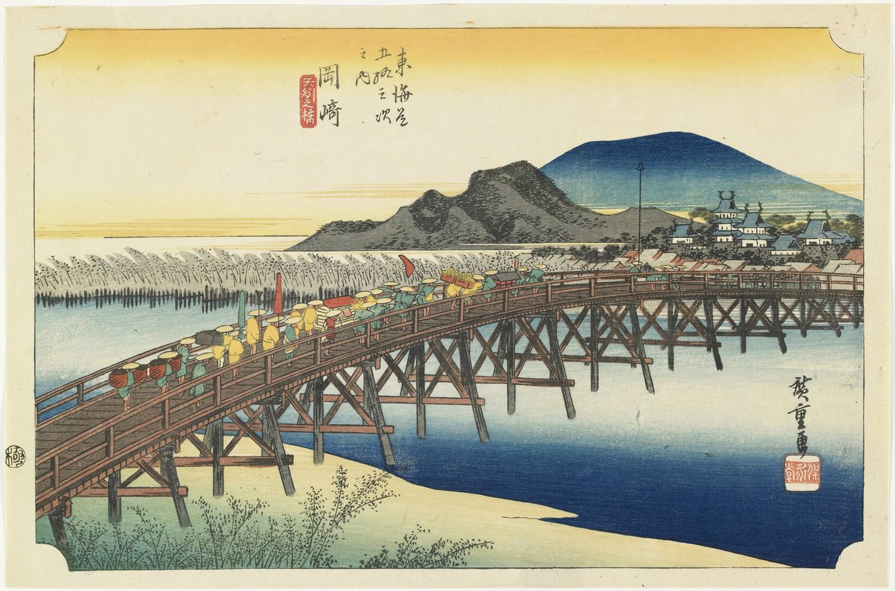 Okazaki-Yahagi B begrundelse, ca. 1833 af Utagawa Hiroshige