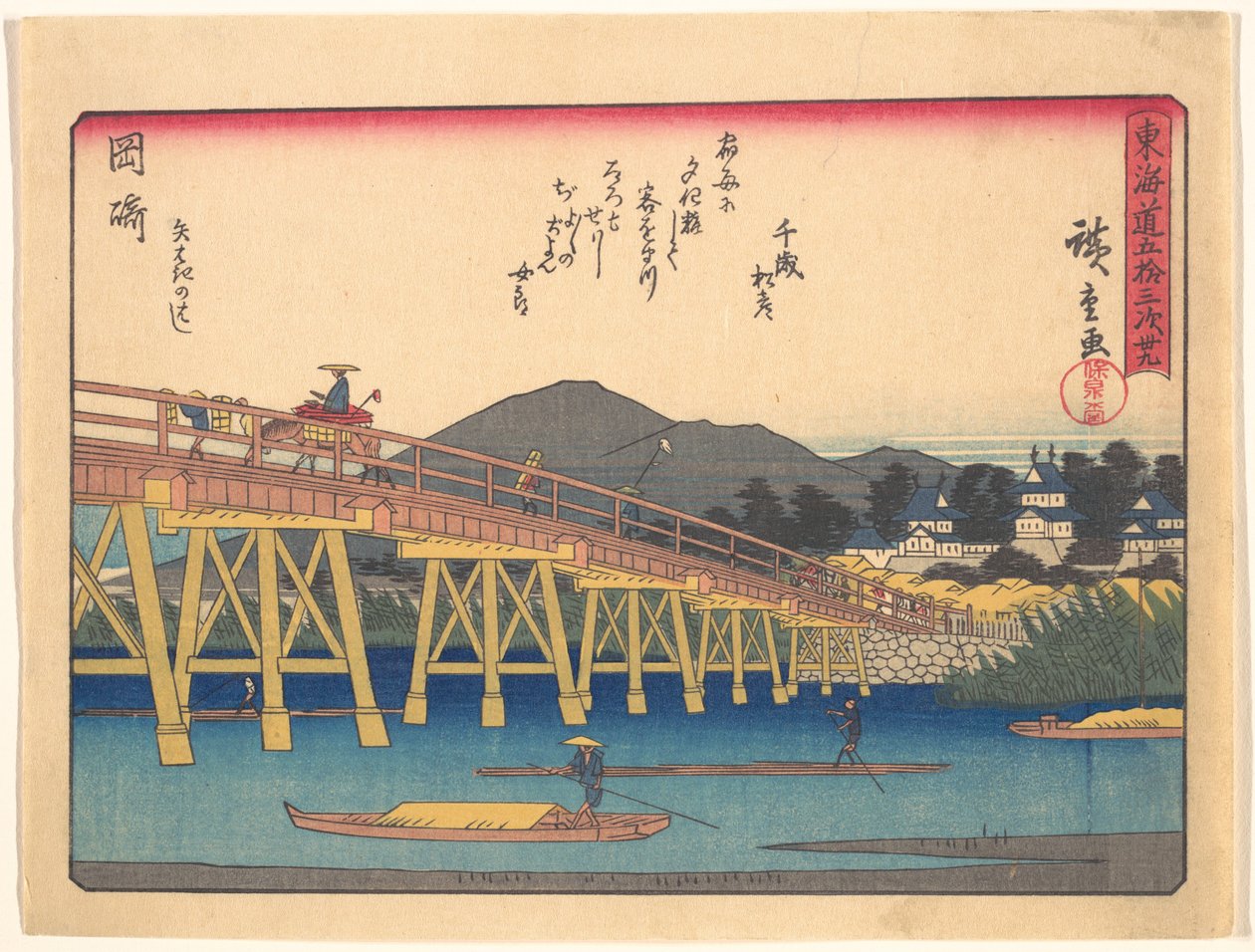 Okazaki, fra serien »De 53 stationer langs Tōkaidō-vejen« af Utagawa Hiroshige