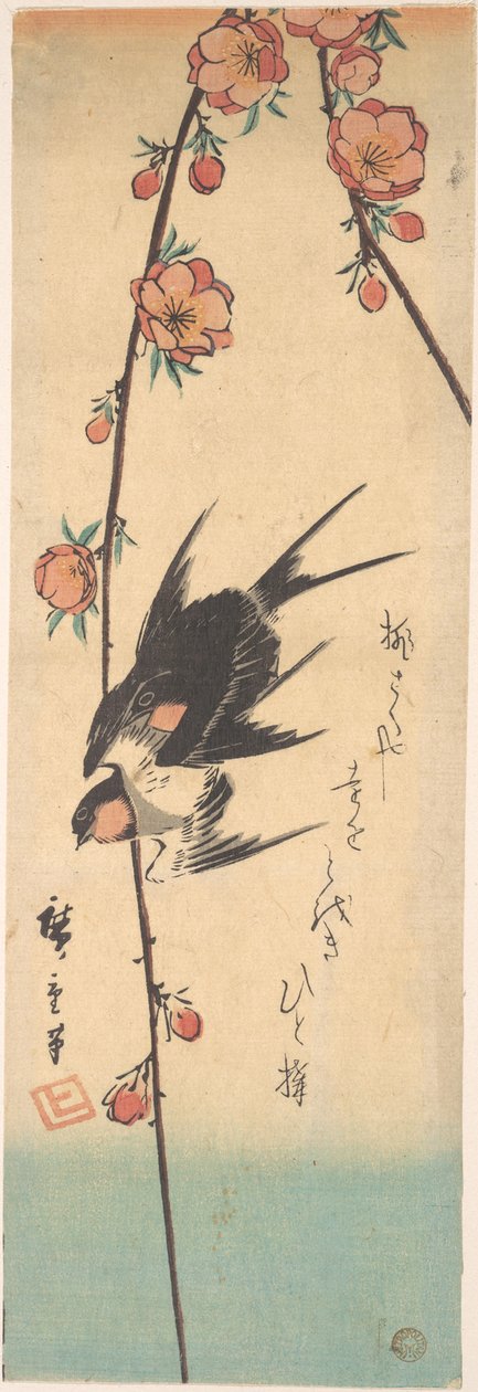 Birnenblüten und Schwalben af Utagawa Hiroshige