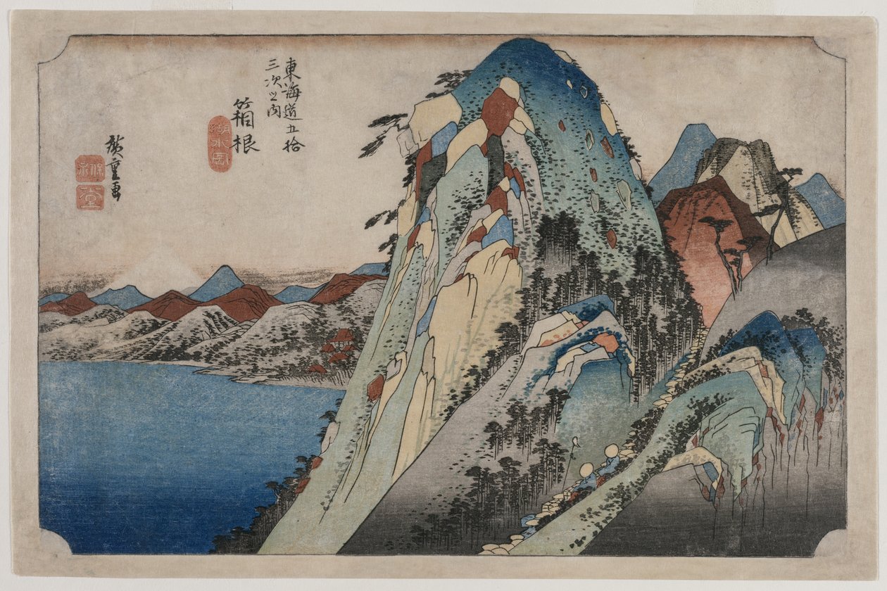 Billede af søen ved Hakone, fra serien 53 Stations of the Tokaido af Utagawa Hiroshige
