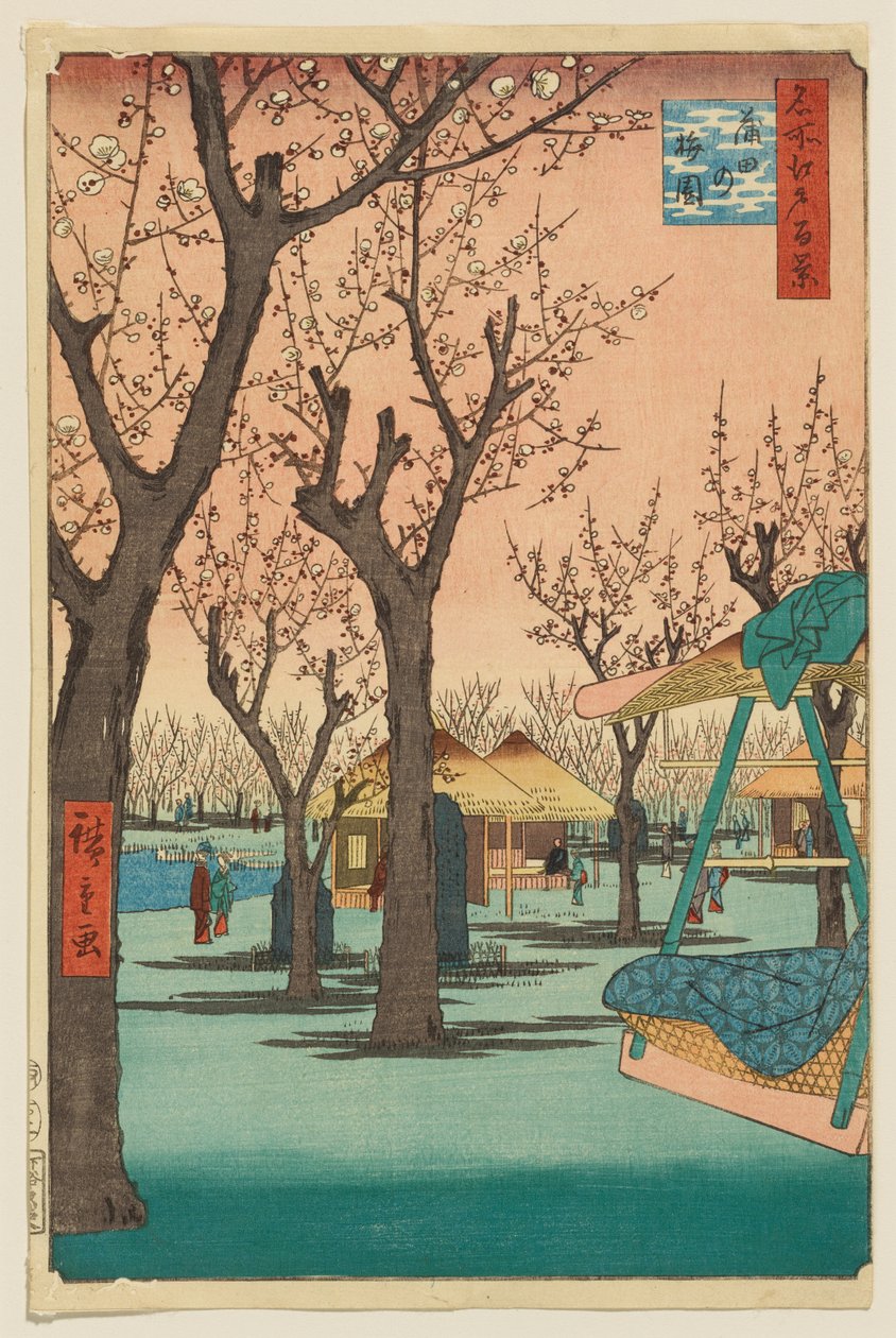 Blommehave, Kamata af Utagawa Hiroshige