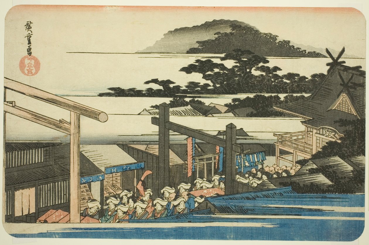 Områder af Shiba Shinmei-helligdommen (Shiba Shinmei keidai), fra serien "Famous Places in the Eastern Capital (Toto meisho)" af Utagawa Hiroshige