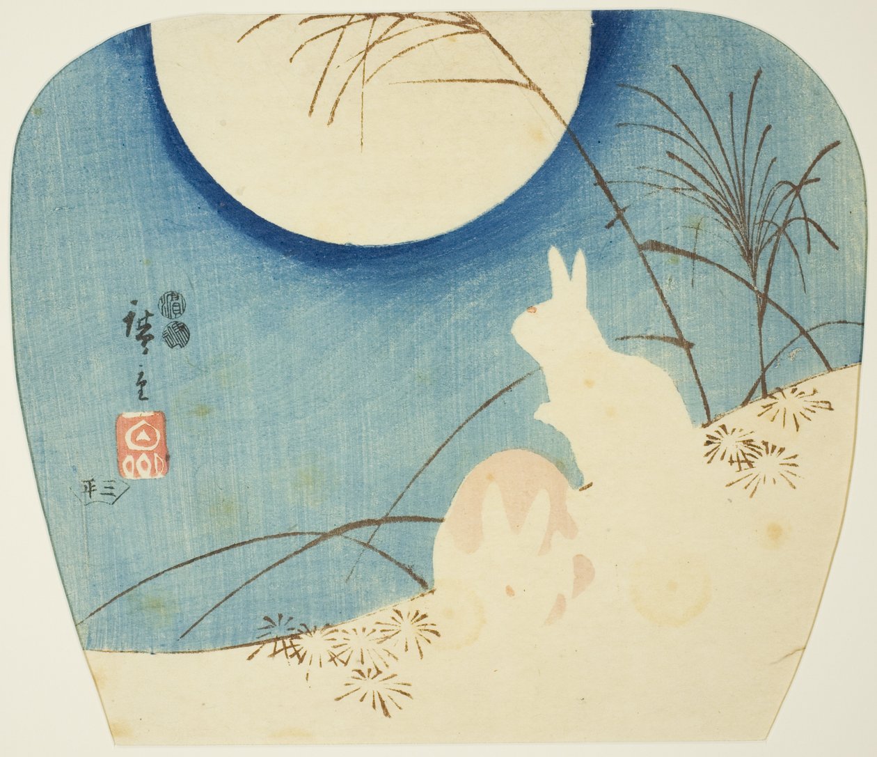 Kaniner i måneskin af Utagawa Hiroshige