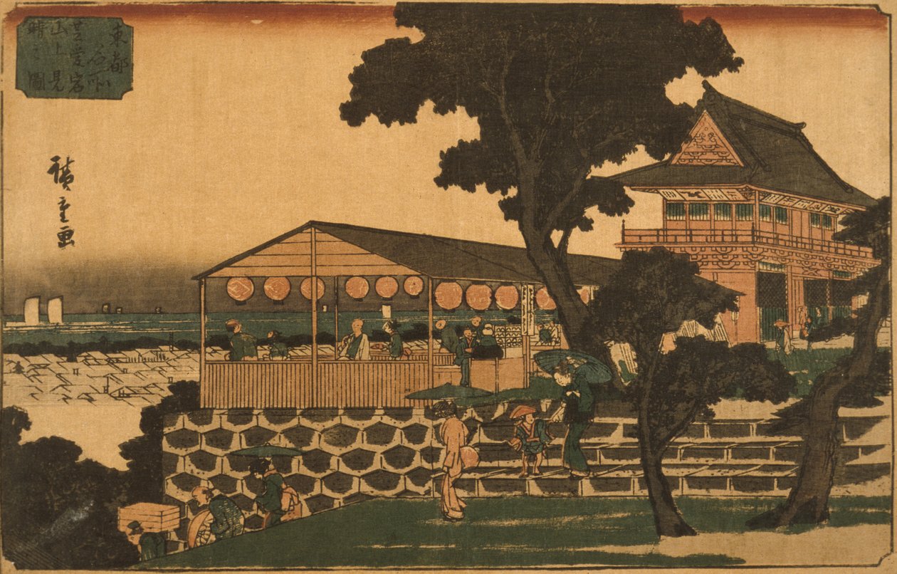 Restaurant med udsigt over Tokyo af Utagawa Hiroshige
