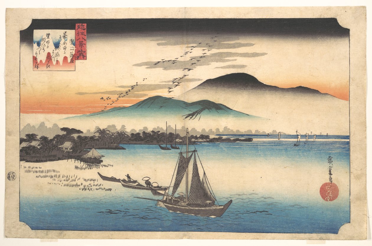 Tilbagevendende gæs ved Katada af Utagawa Hiroshige