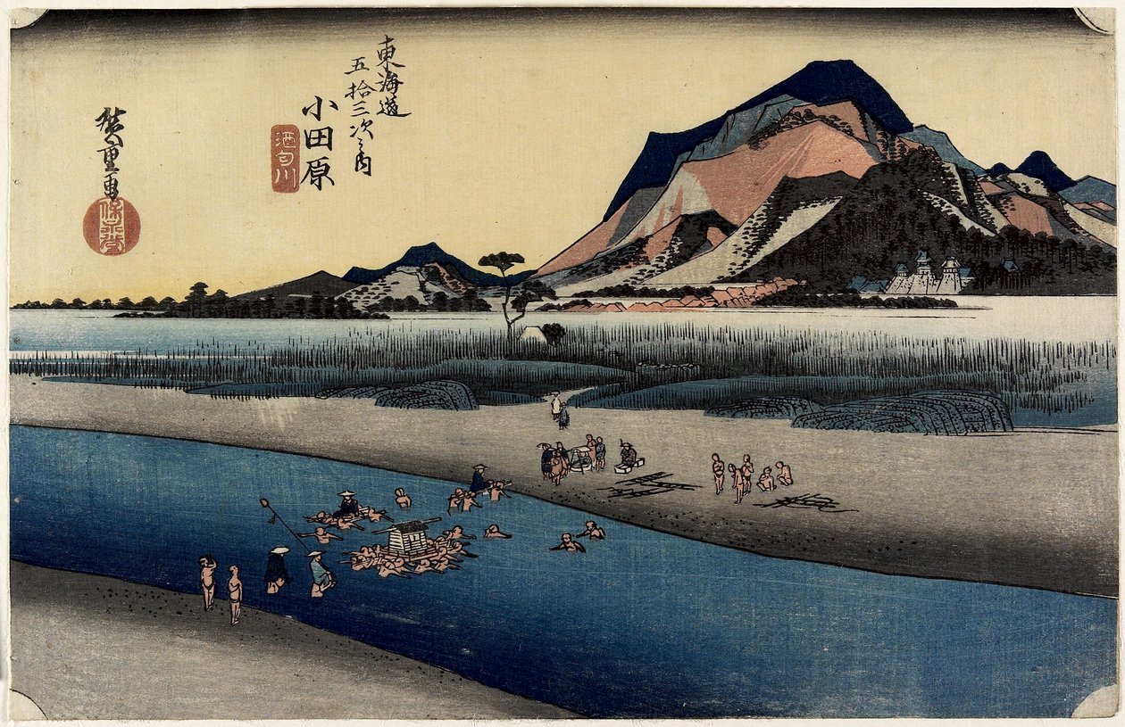 Sakawa-floden, Odawara, ca. 1833 af Utagawa Hiroshige