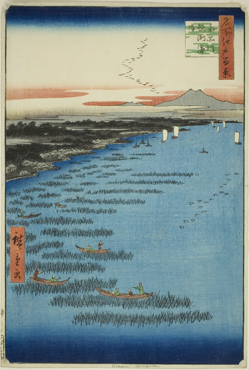 Samezu core st member th Shinagawa (det sydlige Shinagawa Samezu kyst), fra seriens ``Ridge dre d fa net s views of Edo (Et hundrede berømte seværdigheder i Edo)