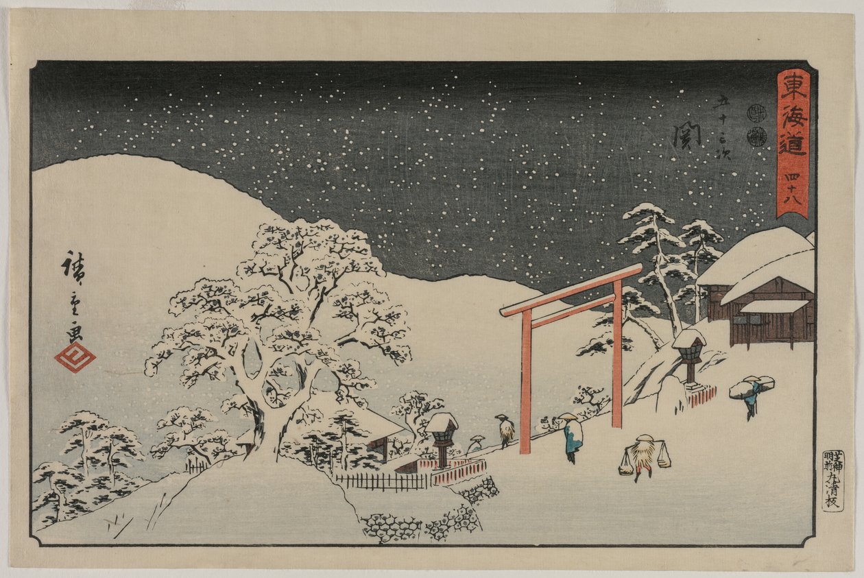 Seki, fra serien The Fifty-Three Stations of the Tōkaidō af Utagawa Hiroshige
