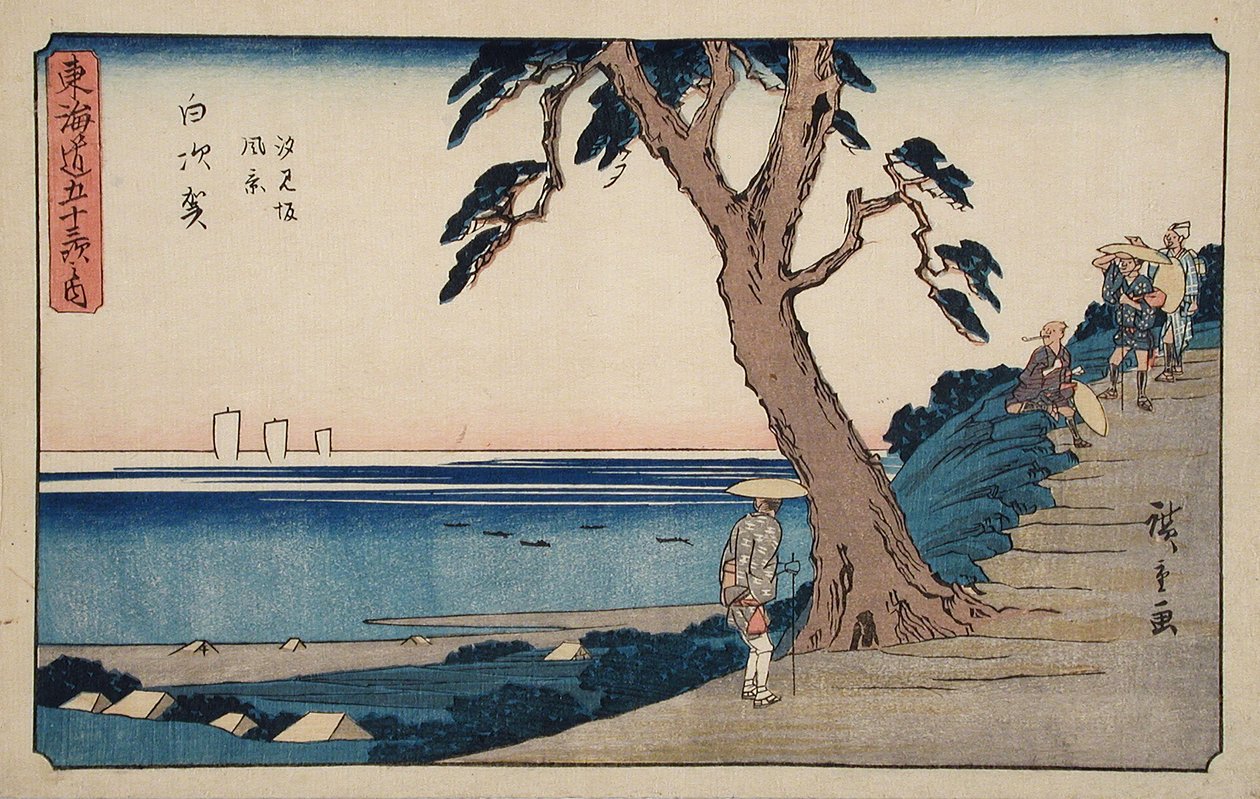 Shirasuka, udsigt fra Shiomizaka-skråningen af Utagawa Hiroshige