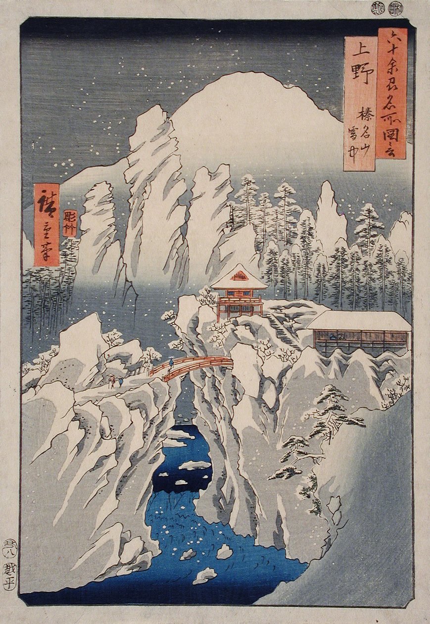 Sne på Haruna-bjerget i Kōzuke-provinsen af Utagawa Hiroshige