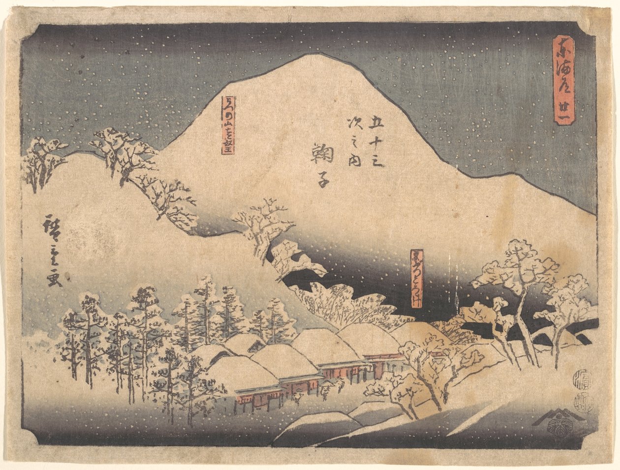 Snedækket landskab af Utagawa Hiroshige